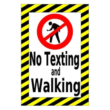 Pristine Products No Texting and Walking Floor Signs. x 3. stNTW2436